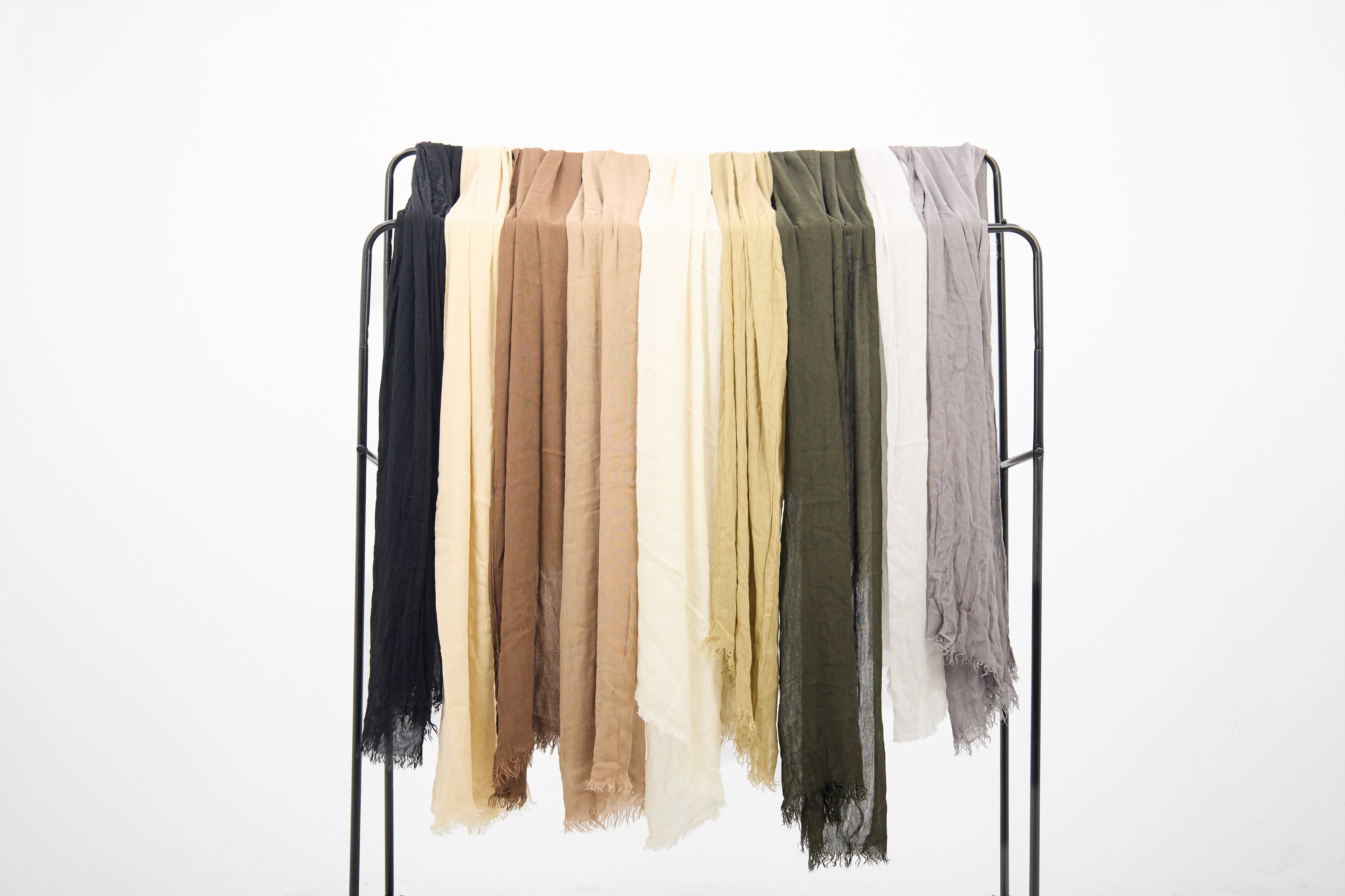 PLAIN CRUSHED LINEN - SCARF