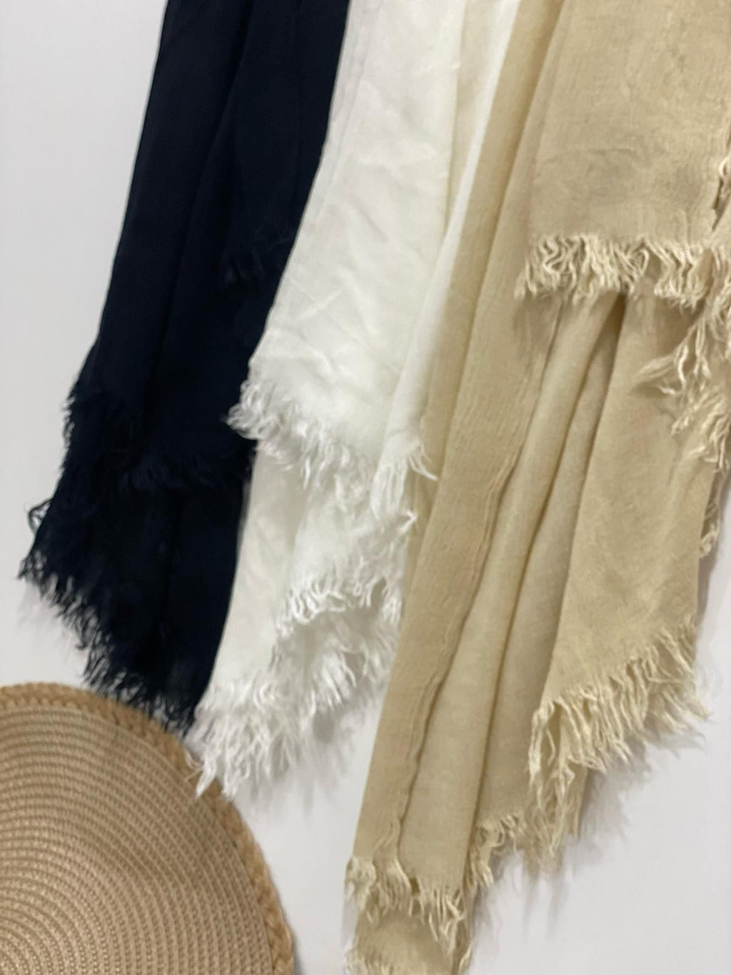 PLAIN CRUSHED LINEN - SCARF