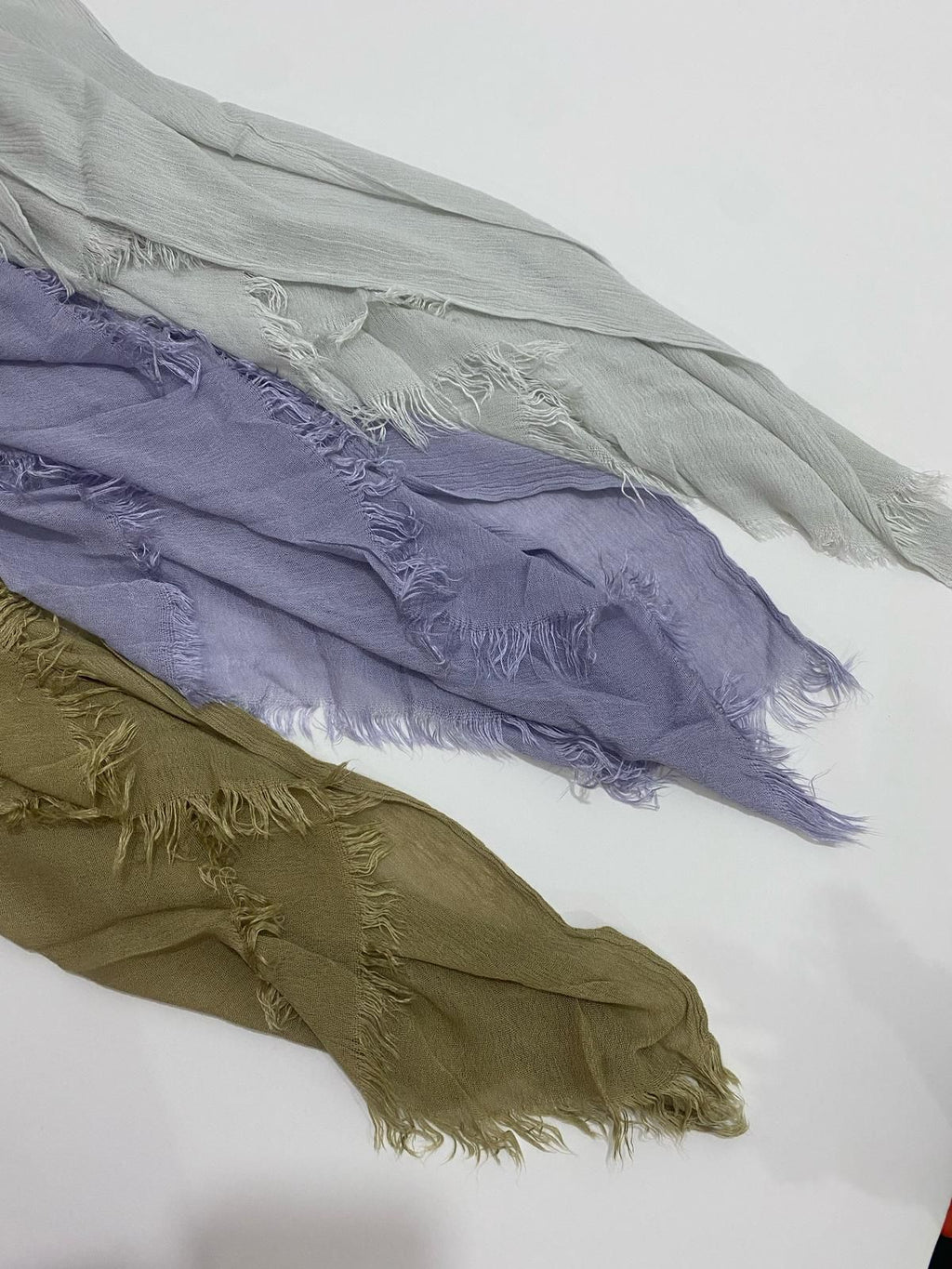 PLAIN CRUSHED LINEN - SCARF